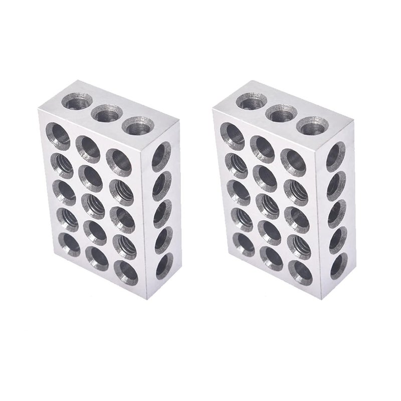 marddpair 8Pcs 1 x 2 x 3 Inch Blocks Accuracy 23 Hole Block Set 0.0001 Accuracy with Screws Hex Key Plastic Case Fit for Set-up, Layout and Inspection Jobs - Image 2